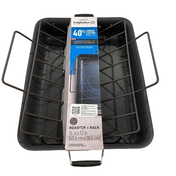 Select by Calphalon Hard-Anodized Roasting Pan w/Rack;non-stick; 16" x 12" - Picture 1 of 6